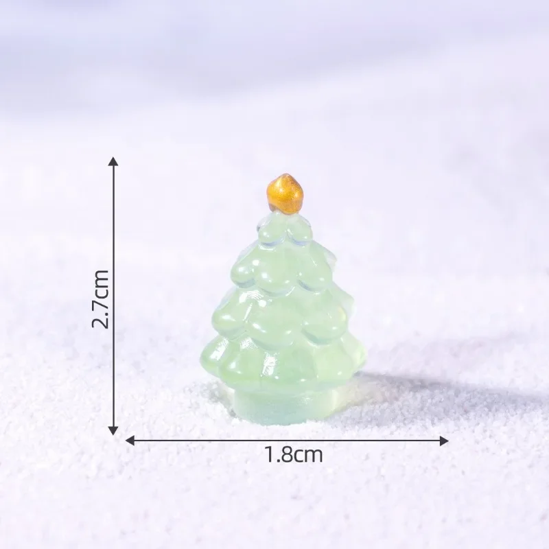 5Pcs Mini Luminous Tree Christmas Ornament Toys Fairy Garden Decor Snow Landscape Model Ornaments Children Favorite Toys