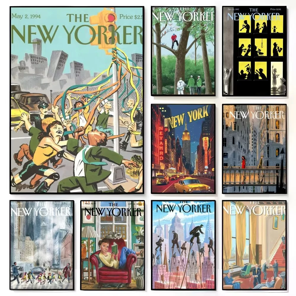 The New Yorker Magazine Art Style Diamantmalerei für Kinderzimmer, Heimwanddekoration, 5D-Diamantmalerei zum Selbermachen, amerikanisches Filmmural