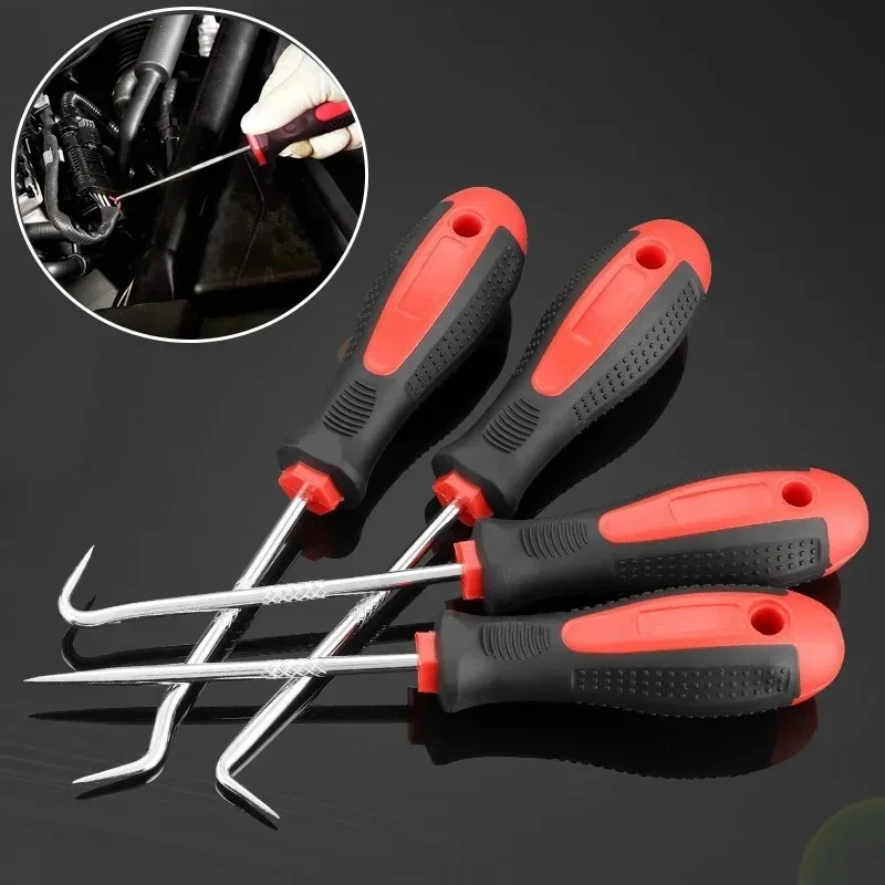 

4Pcs Car Auto Vehicle Oil Seal Screwdrivers Set O Ring Removal Tool Gasket Puller Long Remover Tool Set Auto Car Pick and Hook