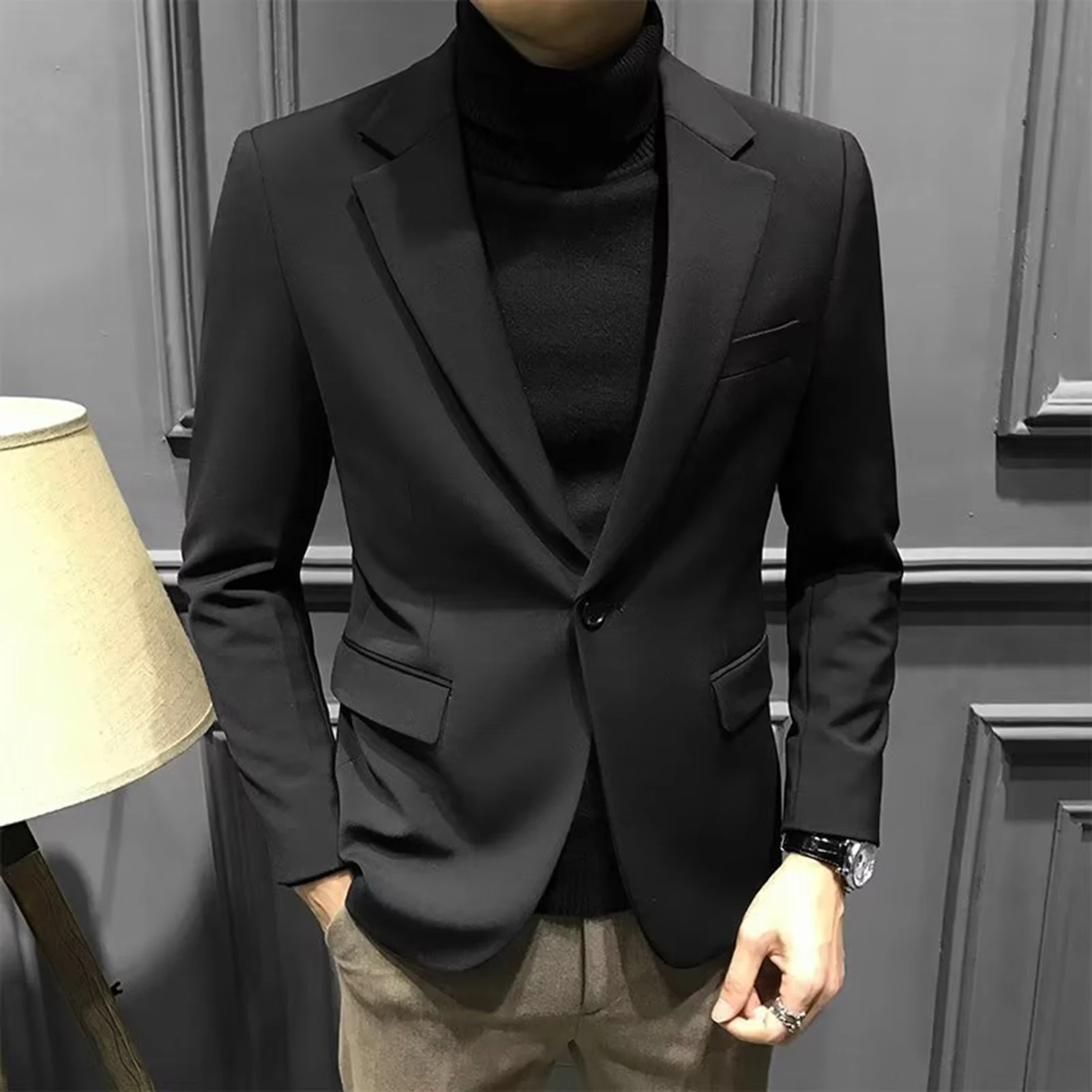 Dress Business Men\'s Suit Jackets Coat Black Vintage Classic Fashion 2025 Male Blazer New in Suits Coat Business Work Outwear