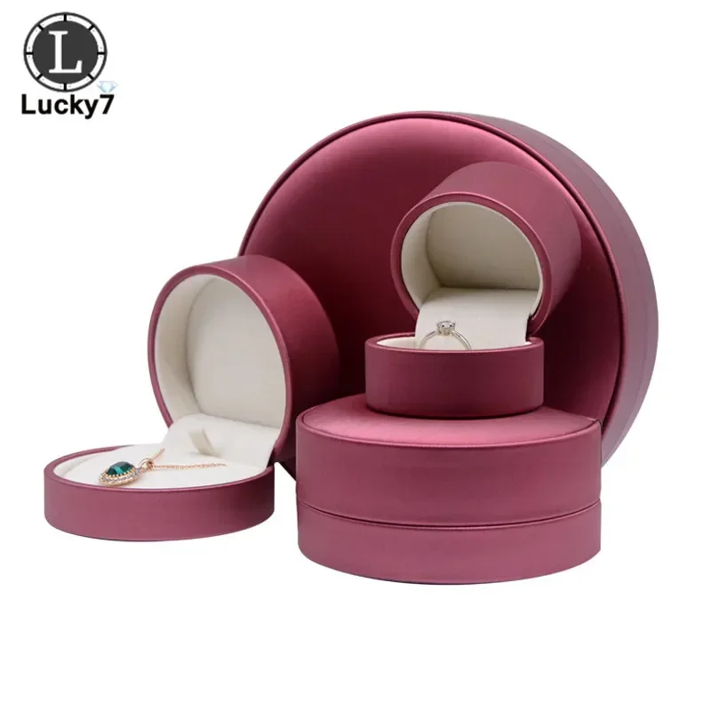 Jewelry Box Semicircular Ring Box Pendant Box Brushed Pu Leather Bracelet Necklace Box For Ring Display Jewelry Case Ring Holder