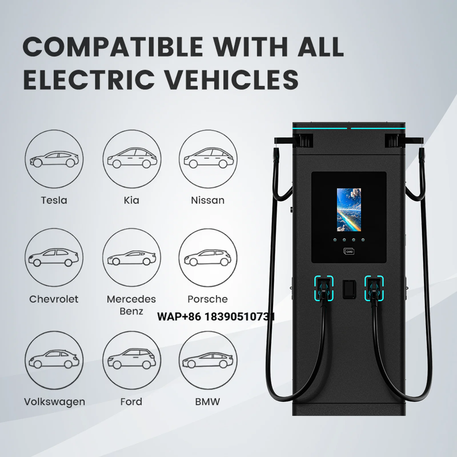 New Design DC EV Charger Super Fast 360kw 480kw Floor-standing CCS2 GBT Electric Vehicle Charger Support OCPP