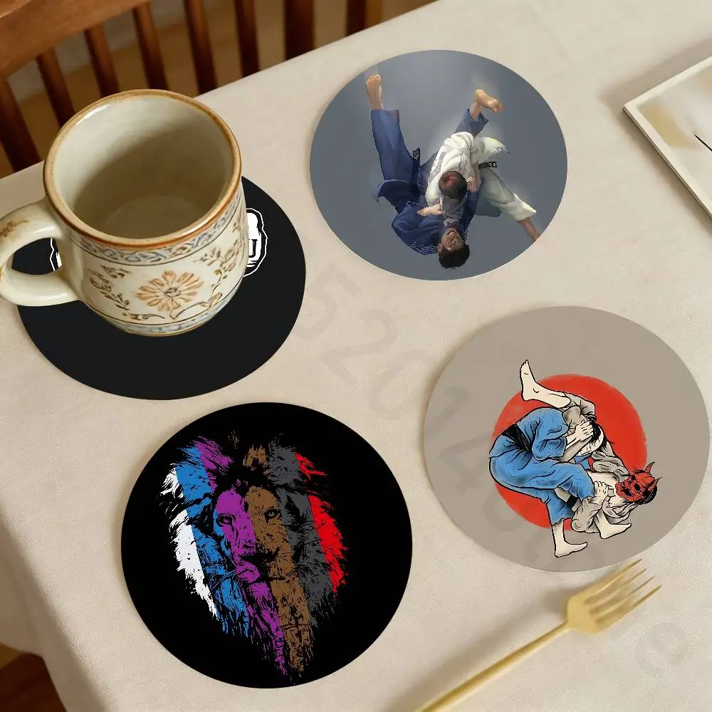 

Brazilian Jiu Jitsu BJJ Wooden Theme Desktop Heat Mats Home Decor Coffee Mug Coasters For Office Restaurant
