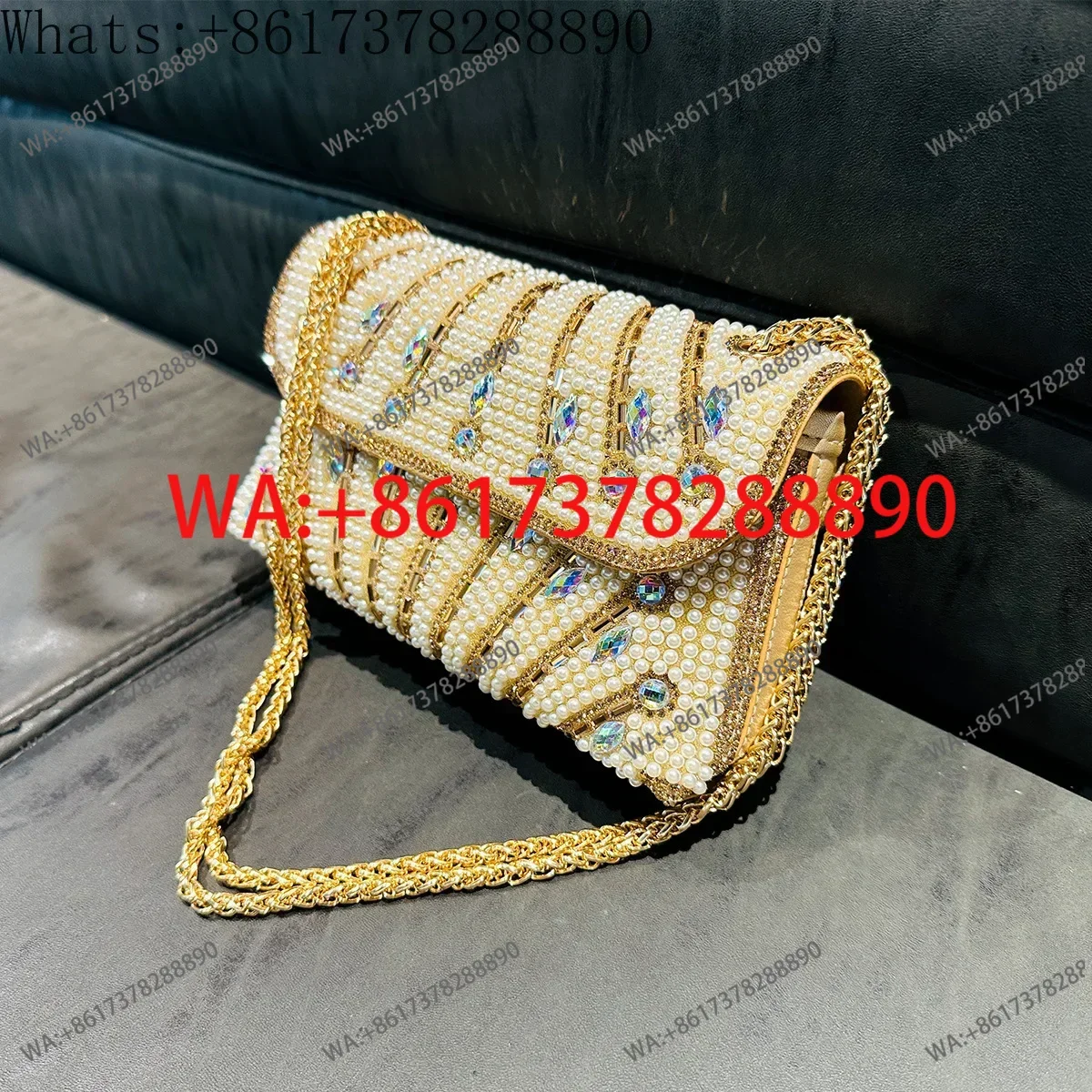 New Women's Shoulder Bag Chain Diamond Fashion Designer Wallet Rhinestone Party Wedding Clutch
