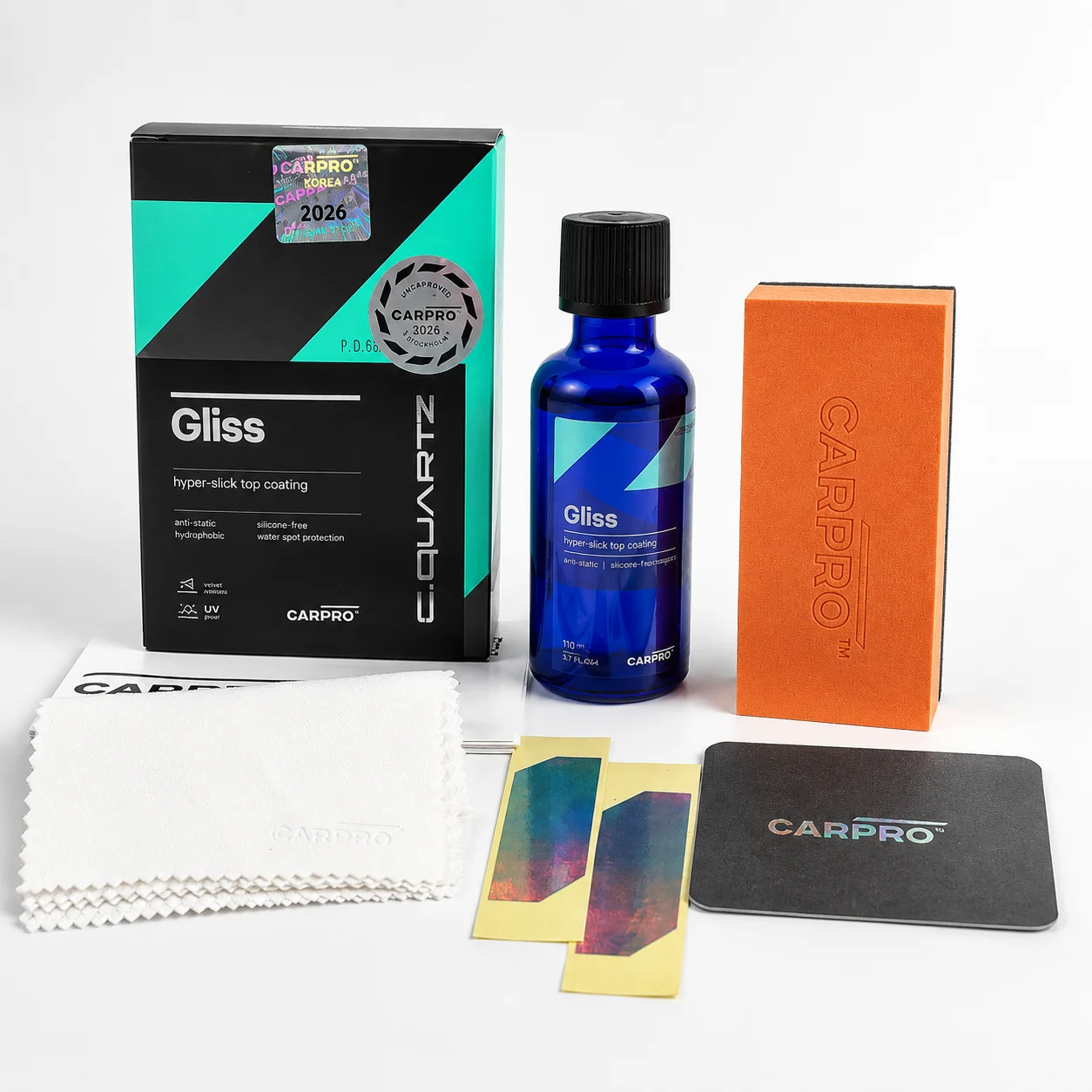 

CAR CQUARTZ Gliss Original Ceramic Coating 50ml Kit for Cars Hyper Smooth Hydrophobic Nano Top-Coat with Microfiber Applicators