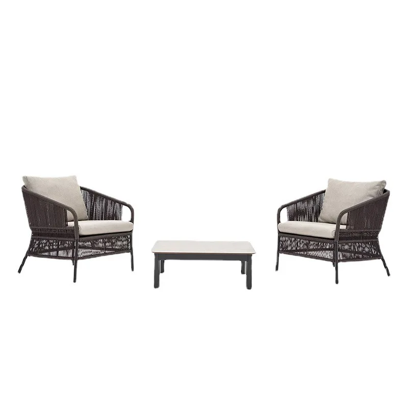 Nordic outdoor rattan sofa, bed and breakfast courtyard seaside beach villa rattan chair