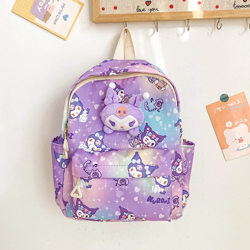 Imagem -04 - Sanrio Cartoon Schoolbag para Crianças Hellokitty Kuromi Pachacco Cinnamoroll Mochila Jardim de Infância Material Escolar Estudantil