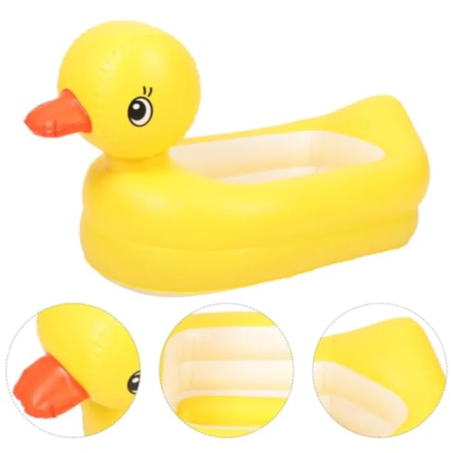 ソソポート ベビー用空気注入式浴槽 動物型アヒル ポータブル幼児用お風呂 ミニエアスイミングプール シャワー洗面器 男の子用 G