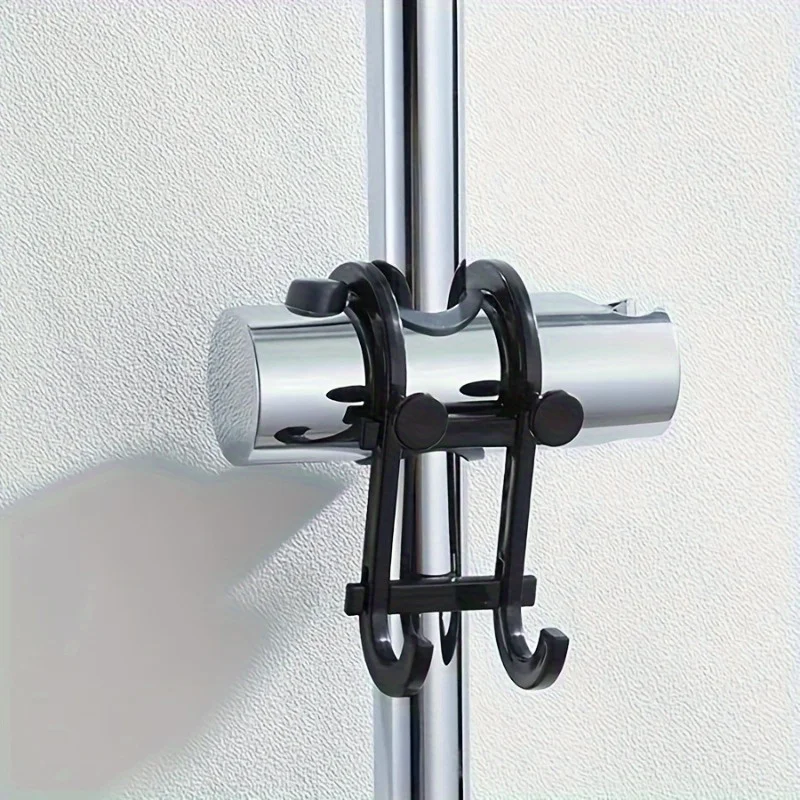 4 Seasons 2 Pack Strong No-Drill Hooks Heavy Duty Towel Robe Holder Bathroom Shower Rod Hanger Door Over Rack Organizer Adhes...