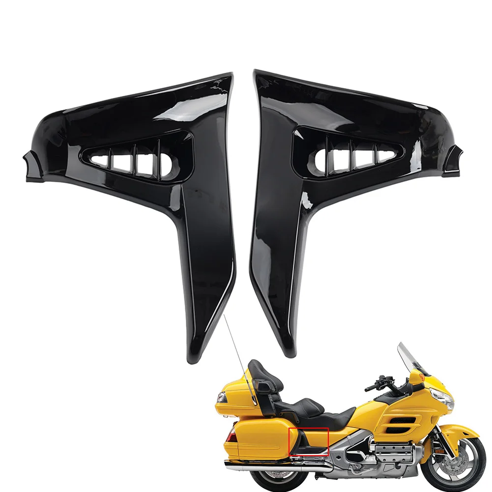 1Pair Glossy Black Motorcycle Saddlebag Fairing Trim Battery Box Covers Protector ABS For Honda GL1800 Goldwing 2001-2011