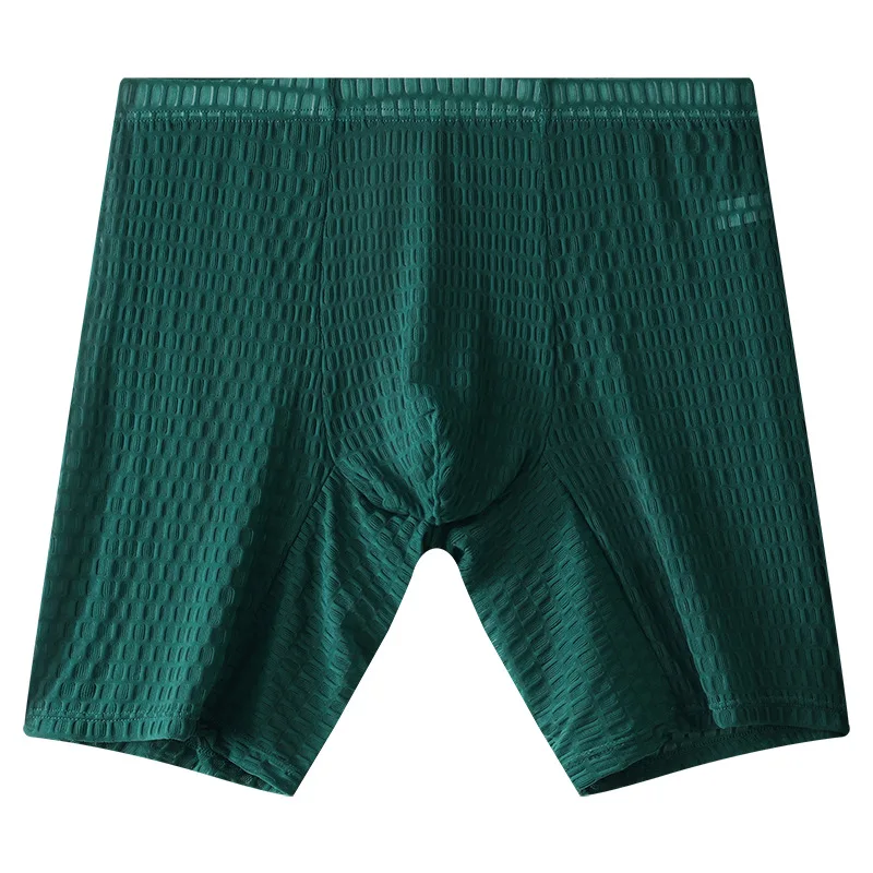 Celana Dalam Pria Celana Pendek Boxer Jaring Transparan Solid Pakaian Dalam Renda Lembut Pria Celana Dalam Kantung Cembung U Sejuk Cueca Calzoncillo