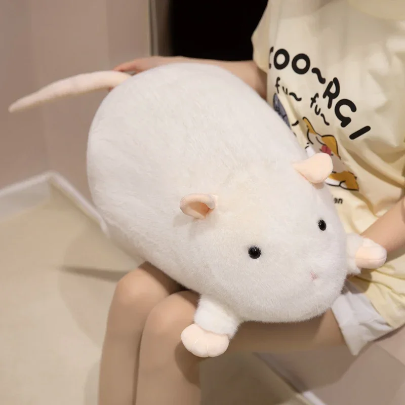50/95cm Cute Rat Plush Toy Big Size Soft Stuffed Fancy Rat Animal Doll White Gray Black Large Hugging Pillow Birthday Gifts