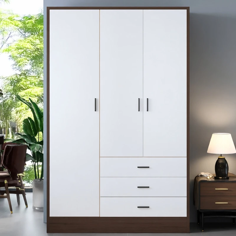 Easy assembly Three door clothes closet wood household Small apartment Wardrobe multipurpose armario dormitorio house furniture