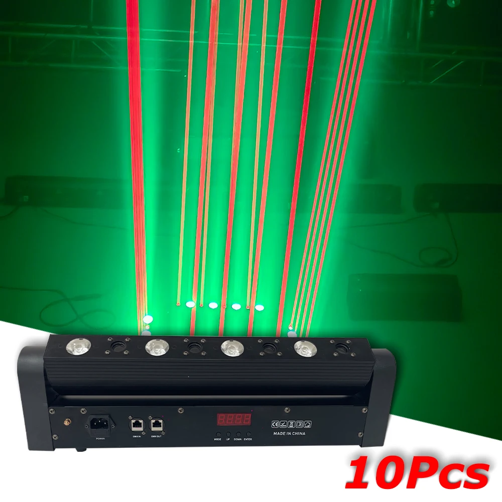 

10Pcs/lot 4X5W RGB Full Color LED+4 Eyes Laser Effect Light DMX Disco DJ Music Party Beam Light Wedding Bar Club Xmas Red Laser