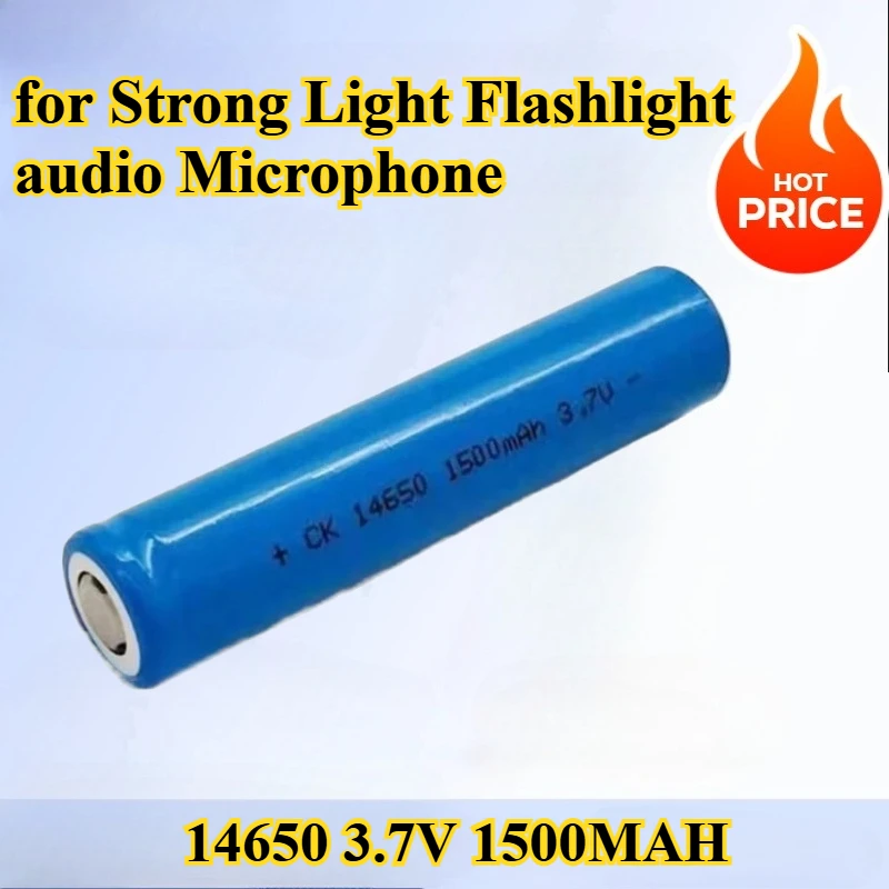 

2 Pieces/batch of 14650 3.7V 1500MAH Lithium-ion Rechargeable Batteries Suitable for Strong Light Flashlight audio Microphone