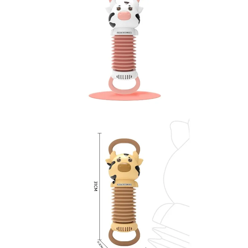 Custom Cute Cow Shaped Accordion Toy Educational Plastic Musical Instrument for Boys and Girls Kids Learning Gift