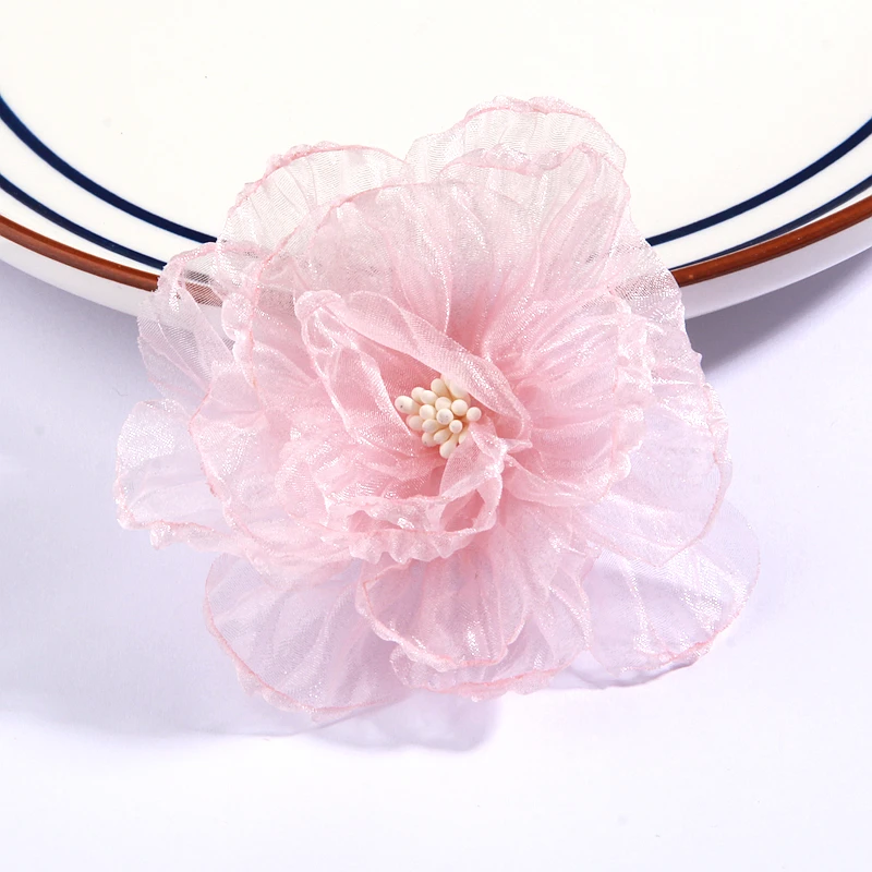 

30 шт./лот, персиковая серия, смешанные стили, розовая ткань ручной работы, искусственные цветы для свадебного приглашения, платье, одежда, шапки, ремесло P