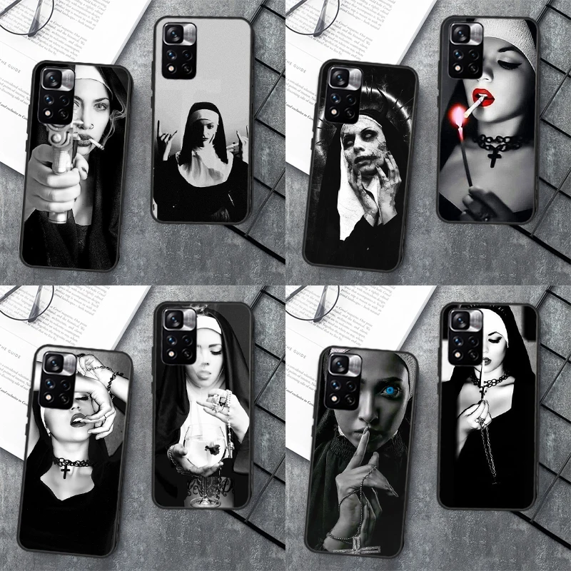 Sister Style Nun Sexy Girl Case For Xiaomi Redmi Note 12 11 10 9 8 Pro Note 12S 11S 10S 9S Cover For Redmi 9 10 12 C