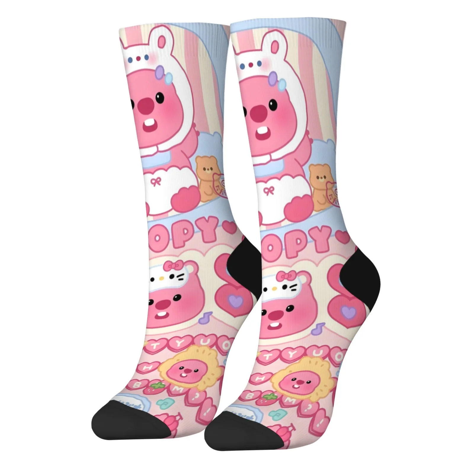 

Пара милых компрессионных носков с принтом LOOPY в стиле ретро, мягкие и удобные носки унисекс, подарок на вечеринку
