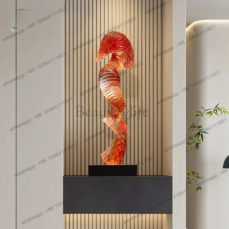Entry entrance, living room decoration, ornaments, floor-to-ceiling hotel lobby, sales office, transparent resin sculpture