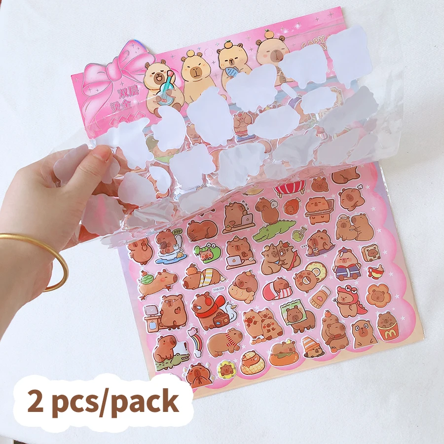 Terug Naar School Kawaii Briefpapier Levert Vintage Scrapbooking Benodigdheden Kinder Stickers Esthetische Capibara Stickers Pack