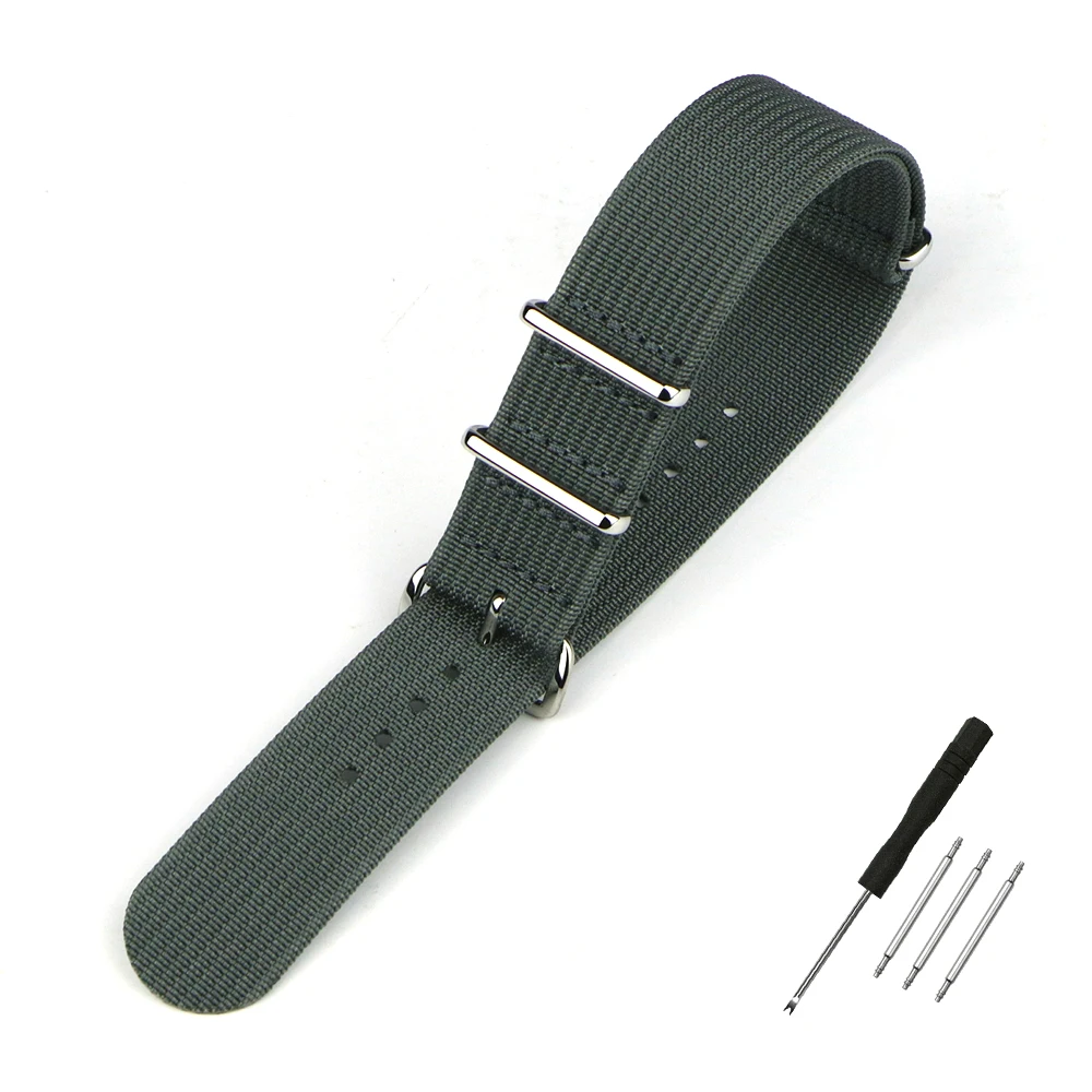 Nylon-Uhrenarmband, geripptes Armband, 16 mm, 18 mm, 19 mm, 20 mm, 22 mm, 24 mm, Ersatz für Militär-Ballistikgewebe, Premium-Uhrenarmband-Zubehör – Detail 13