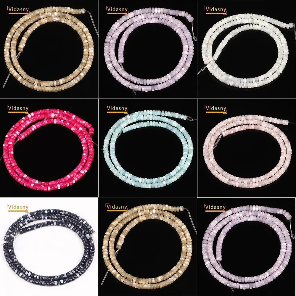 2x4mm Natürliche Mesoporöse Shell Perlen Runde Perlen Perlen Für Schmuck Machen Diy Halskette Zubehör Lose Perlen 15 zoll