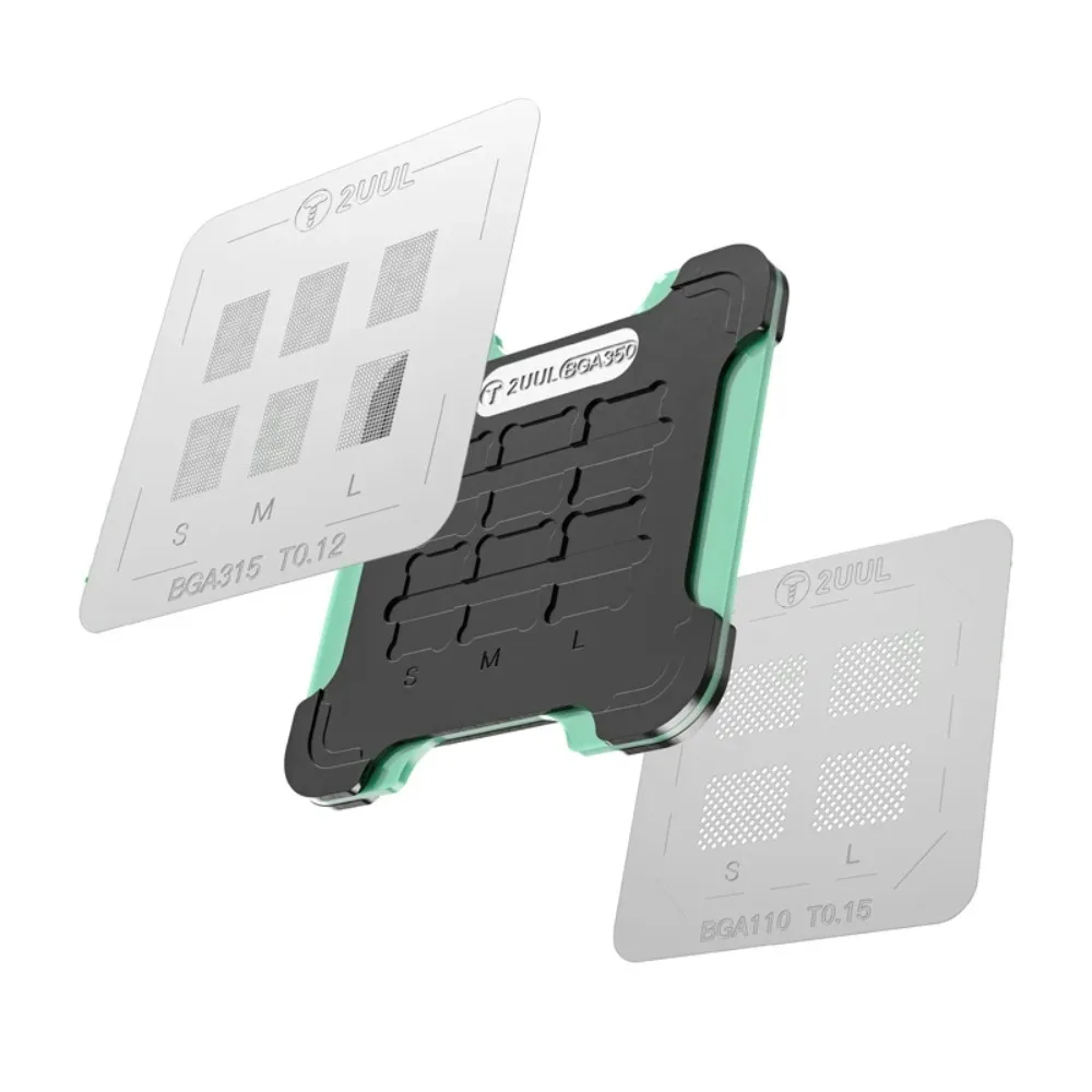 

2UUL BH16 NAND Reballing Base Magnetic Dual-Sided BGA Repair Station for IPhone BGA110/BGA350 NAND Flash Chip Repair Tools Set