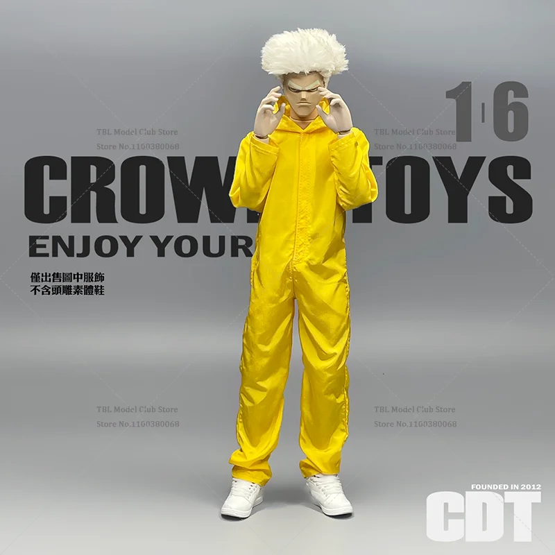 CROWDHTOYS 1/6 Scale Male Clothes Yellow Long Sleeves Coverall Protective Clothing Jumpsuit For 12-inch Action Figure Soldier