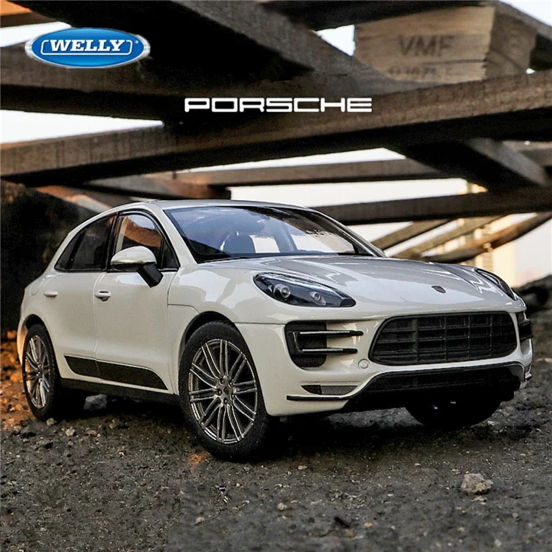 WELLY 1:24 Porsche Macan Turbo SUV Diecasts  Alloy Car Model Metal Toys Vehicles High Simulation Collection Series Boys Toys