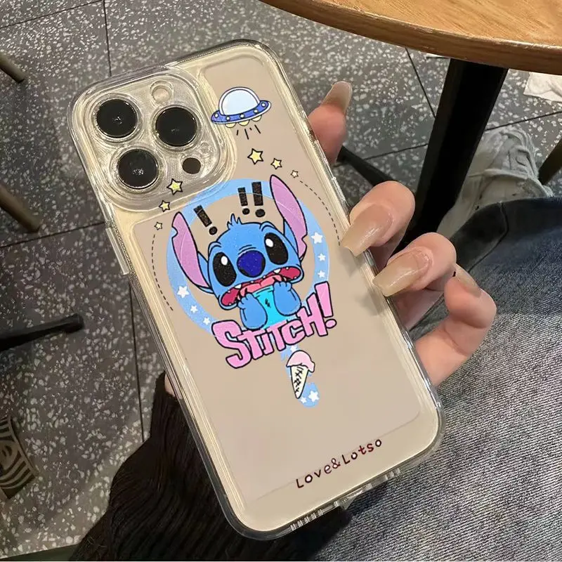 Disney Scare Stitch Questions Phone Case For iPhone 15 14 13 12 11 Pro Max 7 8 Plus XR XS Max Silicone Flat Transparent Cover