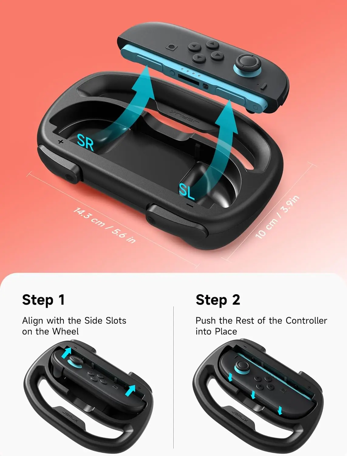 عجلات قيادة لوحدة تحكم نينتندو سويتش 2 JoyCon، متوافقة مع ماريو كارت 9/8 ديلوكس، ملحقات وحدة التحكم سويتش 2