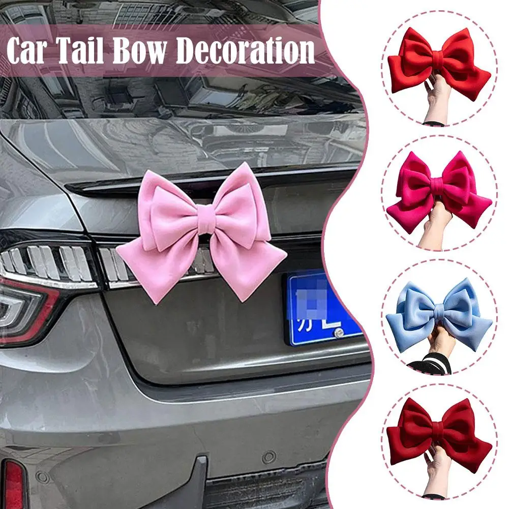 Car Decoration Tail Bow Ornaments Car Pendants Electric Decor Car Trunk Bicycle Stickers Ornaments Tail Helmet W0n9