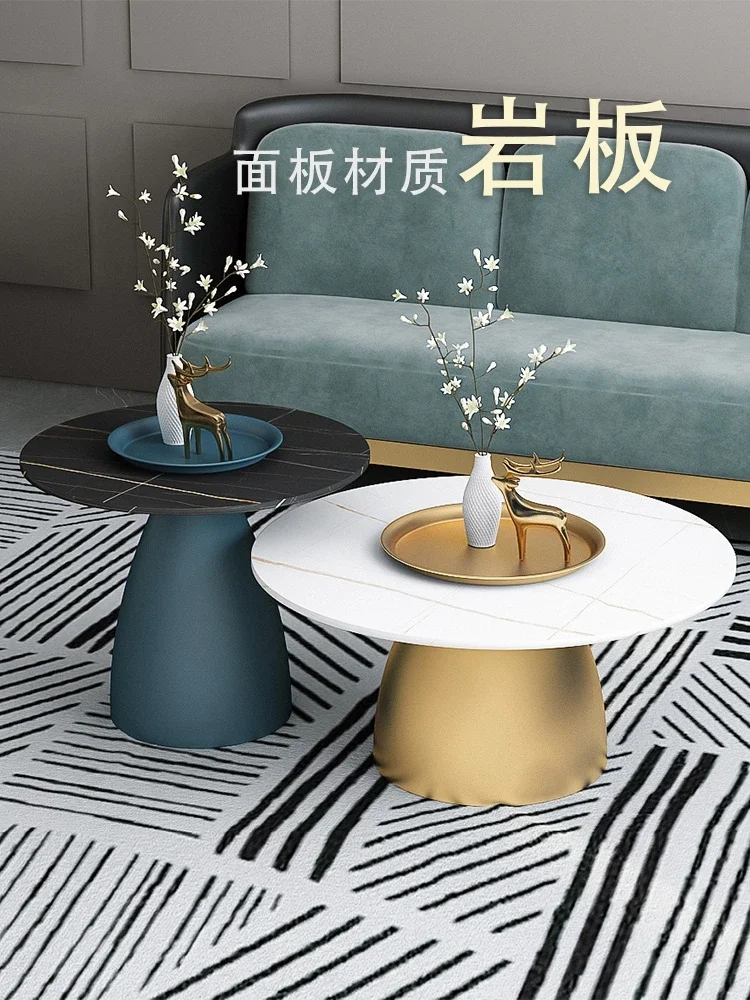 Rock Board Coffee Tea Table Creative Living Room Furniture Sofa Round Side Tables Bedroom Loft Apartment Decor Desk