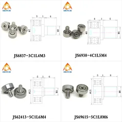 1pcs OD 13mm 624 External Thread Ball Bearing With M4 Screw JS62413-5C1L6M4 13mm Diameter Stainless Screw Bearing Wheel Pulley