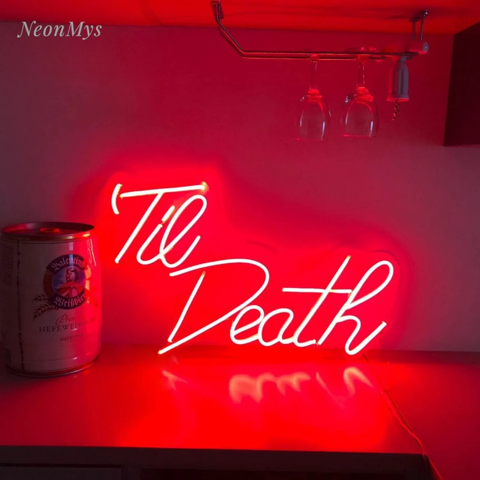 Til Death Neon Sign for Wedding Bedroom Bar Party Led Neon Light Hangs Sign Home Room Wall Decoration For lovers Friend Gift