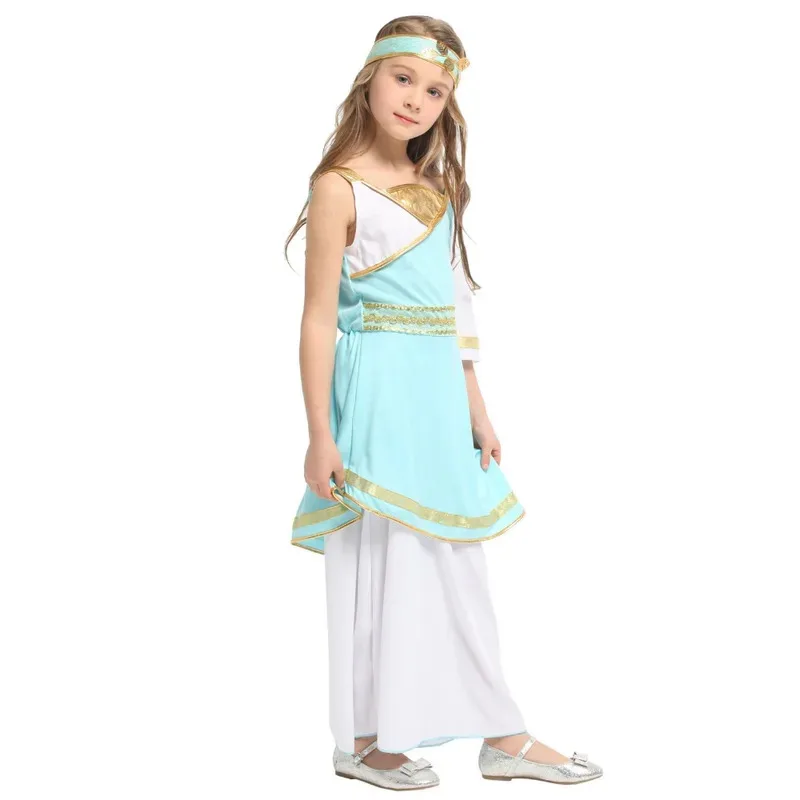أزياء الأطفال الرومانية اليونانية الأميرة آلهة فينوس أثينا أزياء الهالوين بوريم كرنفال حفلة تنكرية لعب الأدوار