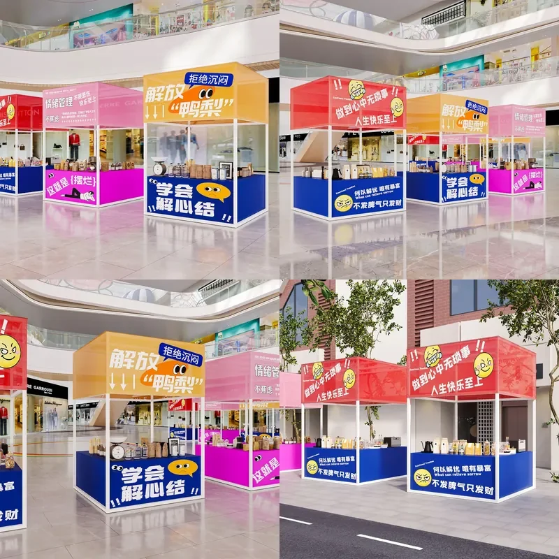 For Food Street Night Market Snack Stall Rack Outdoor Display Shelf Scenic Area Vendor Stand Portable Folding Metal Frame