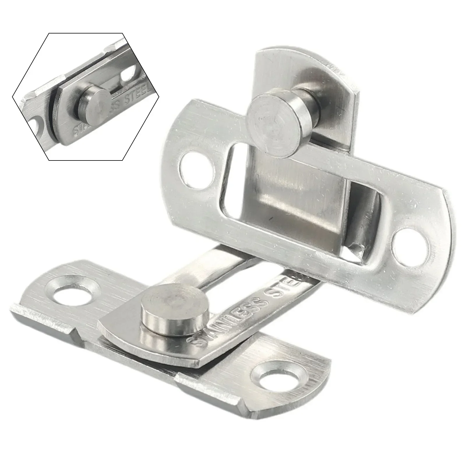 Latch Door Bolt Furniture Small Pet Cage Cabinet Drawer Room Sliding Door Sliding Lock Stainless Steel 90 Degree