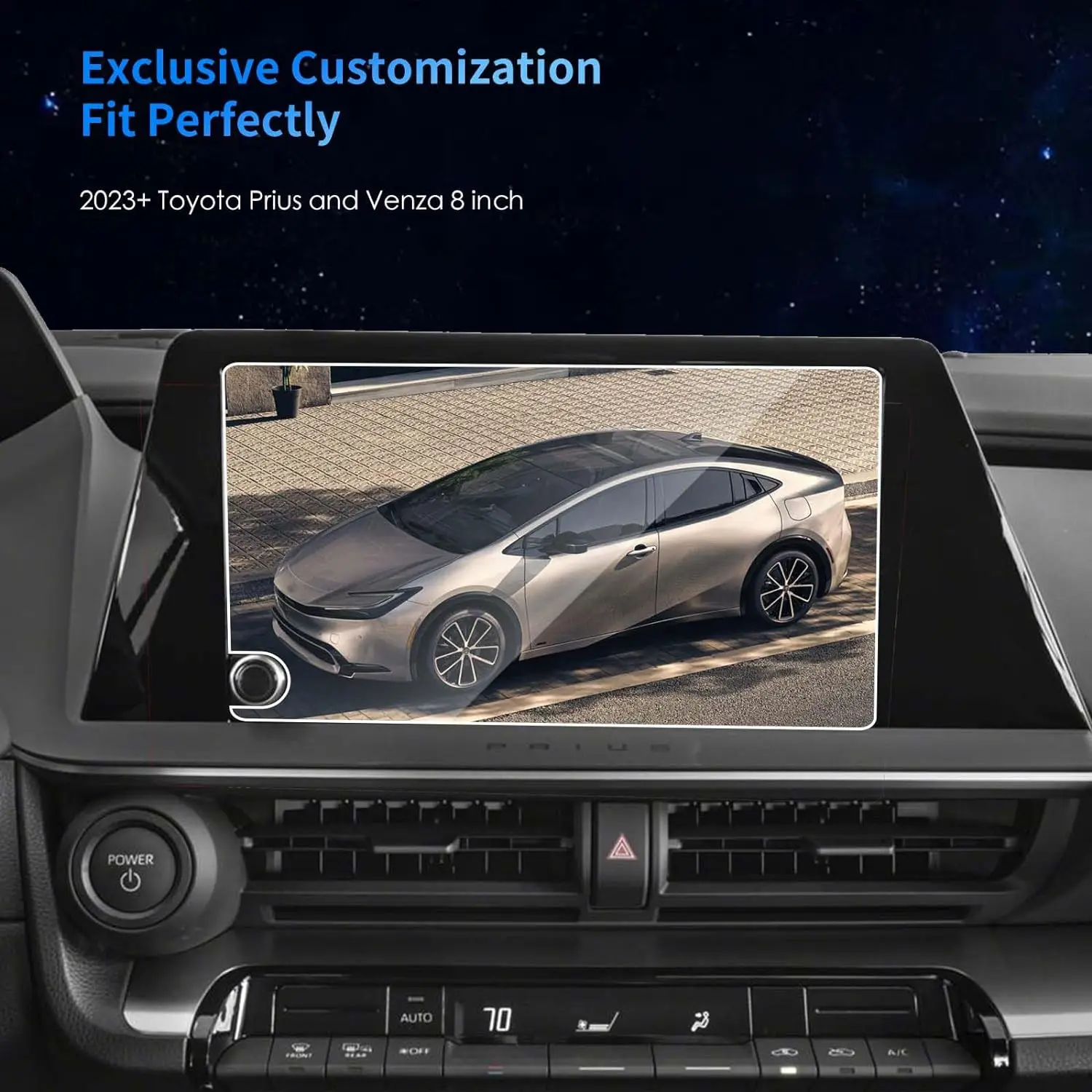 For 2023 2024 Toyota Venza LE Screen Protector & Toyota Prius LE XLE Screen Protector 8 Inch LCD Touchscreen Tempered Glass Film