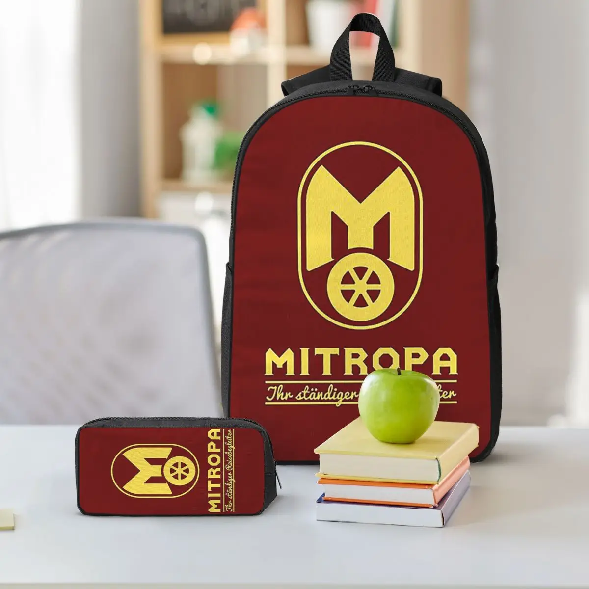 Mitropa رفيق السفر المستمر الخاص بك على ظهره حقيبة الكتب حقيبة مدرسية كمبيوتر محمول حقائب كتف 3ps معزول حقيبة الغداء مقلمة