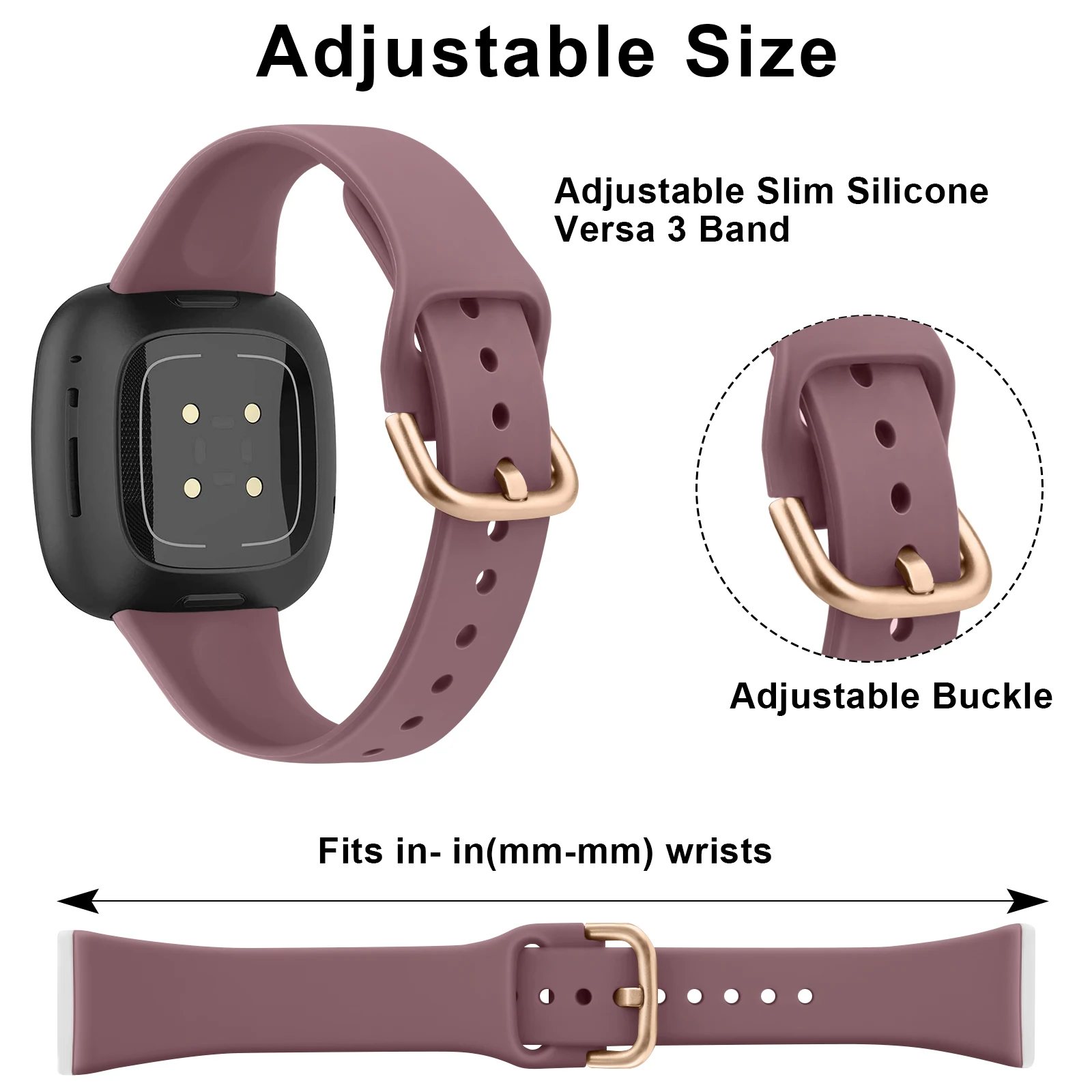 Silicone Silm Strap For Fitbit Versa 3/Versa 4 Band Bracelet For Fitbit Sense/Sense 2 Watchband Wristband Replacement