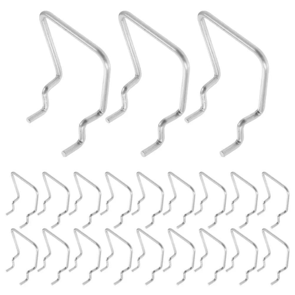 30Pcs Stainless Steel Pegboard Hooks 3.5mm Robust Tool Holders Fits 25Mm Grid Pegboard Organizer for Garage Kitchen Office