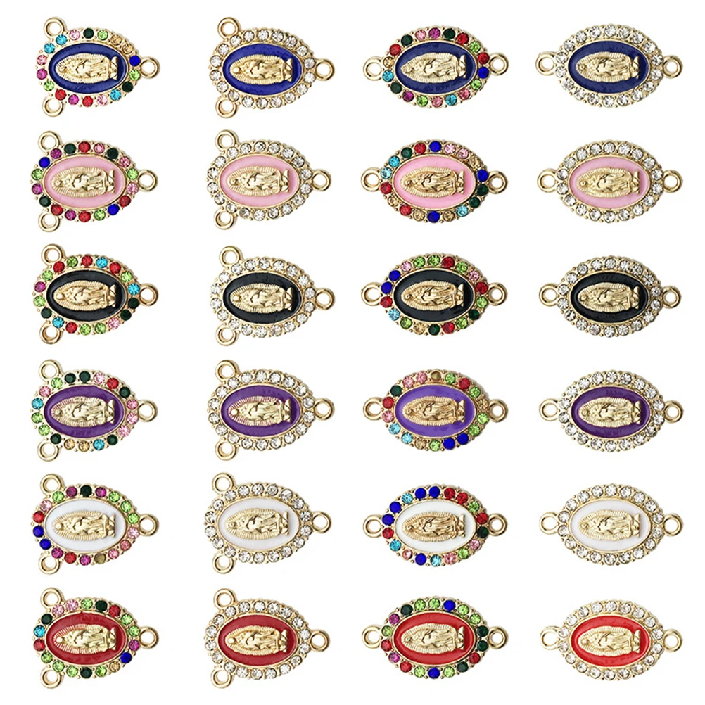 

24pcs Virgin Mary Charms Pendant Necklace Metal Jewelry Keychain DIY Crafts Bracelet Accessories Handmade Gifts