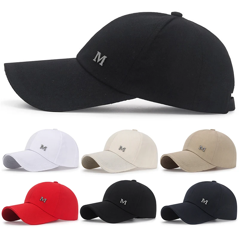 High Quality Solid Color Baseball Caps For Men Outdoor Cotton Cap Bone Gorras Casquette Homme Men Trucker Hat Long Brim Golf Cap