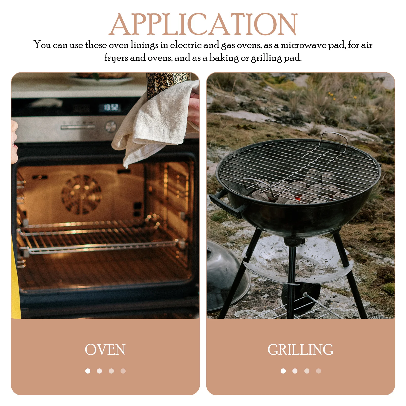 

2Pcs Barbecue Grid Mat Heat Resistant Nonstick Cooking Mat Kitchen Gadget Bbq Grill Liner Reusable Durable Baking Supplies