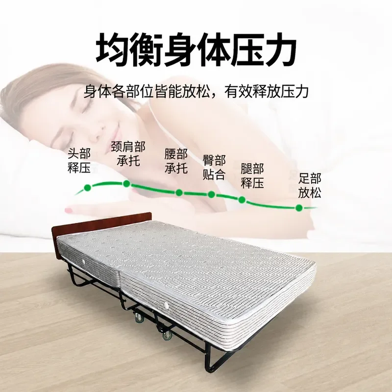 Portable Spring Rollaway Bed Single Folding Extra Bed for Hotel Home Guest Room Nursery Babysitting Compact Space Saving