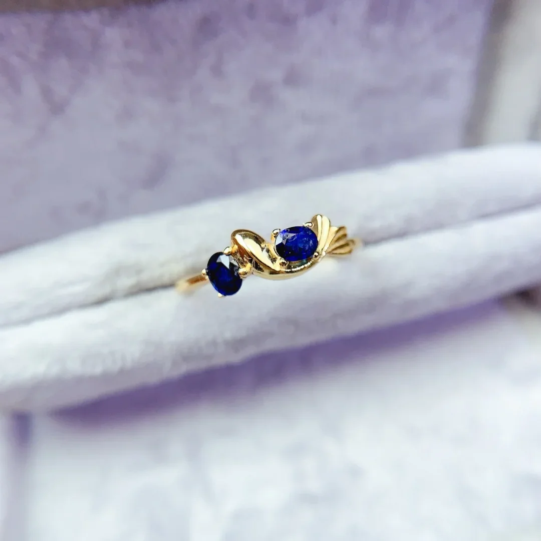Design Version Natural Sapphire Ring S925 Pure Silver Fashion Jewelry Translucent Gem Luxury Wedding Gift Jewelry 5