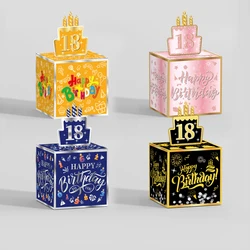 Happy Birthday Money Pull-Out Gift Box with Cake Card - Surprise Cash Drawer for Friends & Family, Perfect for Birthday Parties