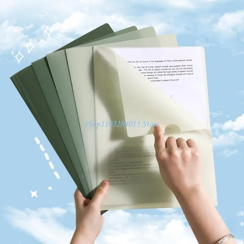 R6FF 5Pcs Clear File Paper Covers Top and Side Opening File Sleeves Ducoment Folders